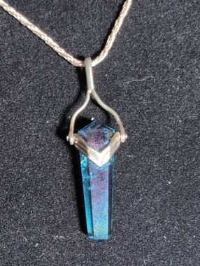 Blue Topaz 20ct Pendant 925 Sterling Necklace 8g